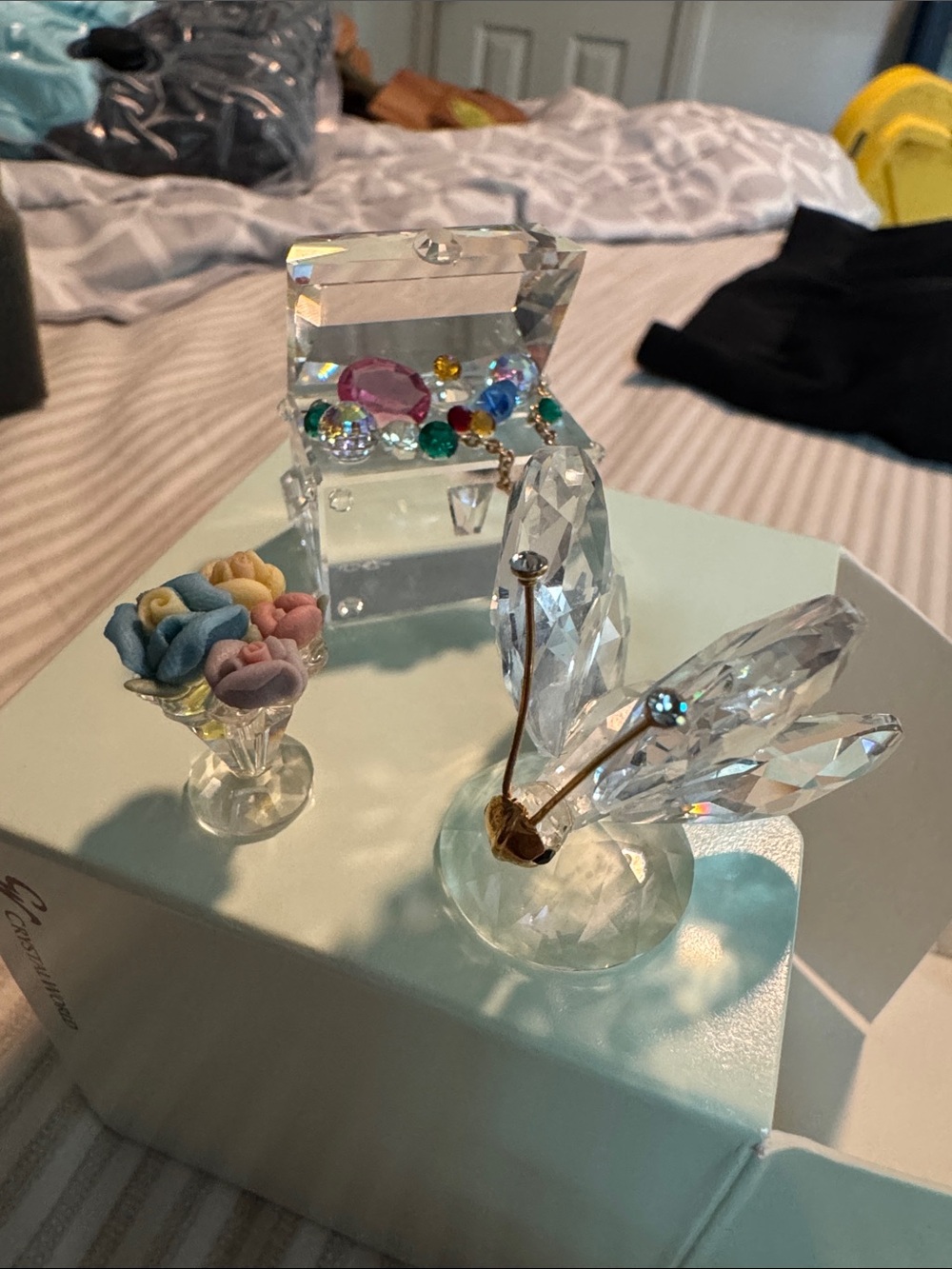 THREE gorgeous crystal figurines 💐 🦋 🪎